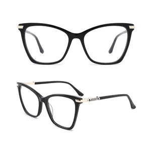 Оптические оправы в наличии, модные дизайнерские женские очки с кошачьим глазом, новые металлические оправы для всех глаз, китайские оптические очки