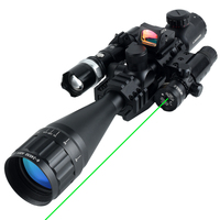 Lunette de chasse SYQT 6-24x50 AOEG avec télémètre, combo viseur holographique 4 réticules, point rouge, laser vert
