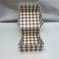 Boîtes à biscuits en carton blanc de haute qualité avec motif en damier, vente en gros, boîtes personnalisées pour l'emballage, impression de logo, boîtes en papier