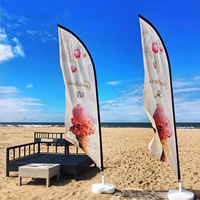 Drapeau publicitaire carré en polyester durable, imperméable, pour publicité routière, pour la Saint-Valentin, Noël, la plage