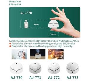 גלאי עשן מחובר AJ-770I4, ניתן לחיבור למערכת גילוי אש חכמה אלחוטית מבוססת WIFI. - Product Image 2
