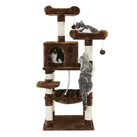 Arbre à chat durable et spacieux en sisal, avec griffoir, villa, nid et maisonnette lavable pour chat