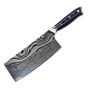 <span class=keywords><strong>Couteau</strong></span> <span class=keywords><strong>Santoku</strong></span> de <span class=keywords><strong>chef</strong></span> de cuisine en acier inoxydable à lame en acier damas japonais à motif laser de 7 pouces - Product Image 2