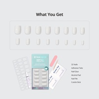 BTArtbox Uñas Postizas de Color Blanco Sólido, Venta al por Mayor, Uñas Postizas Cortas Cuadradas de Gel Suave Hechas a Mano, Reutilizables