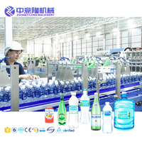 Volautomatische Lijndrankverwerking Zuiver Mineraalwater 3in1 Vulverpakkingssysteem Met Labelcoderingsverpakkingsmachines