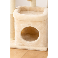 Tour pour chat moderne et écologique en peluche douce, avec poteaux à gratter en sisal, structure d'escalade multi-niveaux en velours, emballage en carton pour la maison