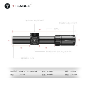 Cannocchiale Tattico T-EAGLE EOX 1.2-6X24IR-BK con Tubo da 30mm, Mirino Rapido, Torretta con Blocco Rapido, Reticolo Illuminato Rosso/Verde, Ottica da Caccia CQB - Product Image 5