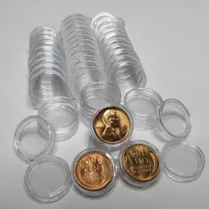 Penny 1 Cent boyutu Lucite sikke ekran tutucu yuvarlak sikke toplama kapsül abd Liberty sikke için