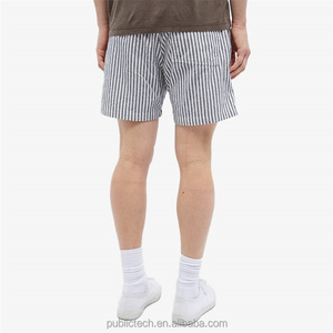 Short de jogging à rayures en coton pour hommes, Streetwear décontracté, été, personnalisé, avec cordon de serrage, vente en gros - Product Image 3