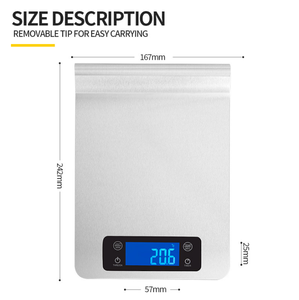 Báscula de Cocina Digital de Acero Inoxidable con Pantalla LCD Inteligente, Báscula de Alimentos para el Hogar de Alta Calidad Eléctrica - Product Image 6