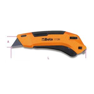 BETA - 017720040 Cuchillo utilitario de seguridad con hoja retráctil, suministrado con 4 cuchillas (paquete múltiple)-CORTE EAN 8014230876177 - Product Image 4