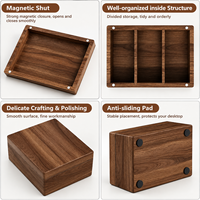 Boîte de rangement en bois avec logo personnalisé, organisateur de bureau compact et décoratif, boîte de rangement pour objets de collection et décoration intérieure