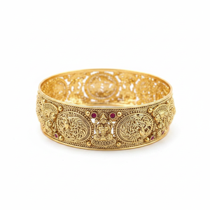 Jewelemarket Openable <b>Bangle</b> <b>Set</b> with <b>Gold</b>-Plated Pota Stone Temple Fine Jewelry in Pink - Product Image 2