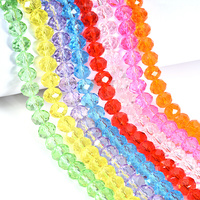 BOBOHOO Cuentas Rondelle de Cristal de Vidrio Facetado AB Transparente Brillante de Alta Calidad 3/4/6/8mm Cuentas Sueltas para Fabricación de Joyería DIY
