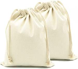 Sac à poussière en toile de coton et de lin noir écologique avec logo personnalisé, cordon de serrage, pochette en tissu pour un emballage de shopping élégant - Product Image 1