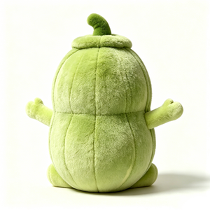 Peluche de melon personnalisée, jouet en peluche doux en forme de fruit avec de grands yeux, adorable personnage de melon vert avec bras - Product Image 3
