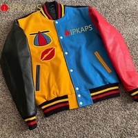 Vente en gros Chenille personnalisée Patchwork manches en cuir tissu de laine broderie Bomber Varsity Letterman vestes de baseball