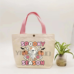 Borsa da donna personalizzata con motivo a tre fantasmi per Halloween, dolcetto o scherzetto senza caramelle, borsa per <span class=keywords><strong>il</strong></span> <span class=keywords><strong>trucco</strong></span> - Product Image 6