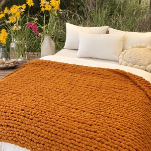 Rahat uyku ev otel yumuşak düğün ağırlıklı tıknaz şönil örme yatak battaniye kapakları - Product Image 4