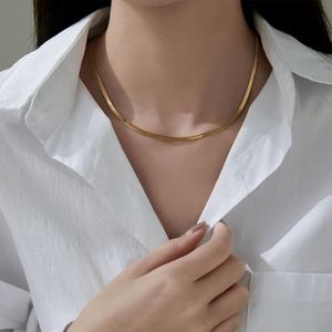 Versatile Women's Classic Snake Bone <b>Chain</b> Necklace Stainless Steel <b>Choker</b> With Plated Pendant for Engagement or Anniversary - Product Image 2