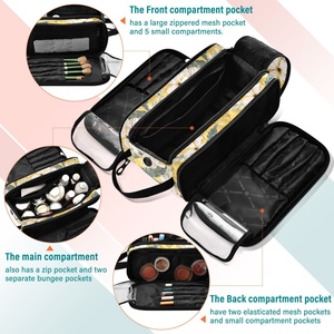Custom Printed Portable Zipper Travel Makeup Brush Organizer Personalized Cosmetic <b>Bag</b> for Women - Product Image 5