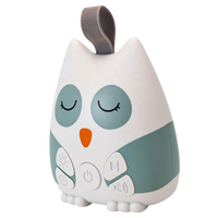 Machine à bruit blanc LED portable en forme de hibou alimentée par courant continu, veilleuse d'aide au sommeil pour bébé avec détection des pleurs et haut-parleur