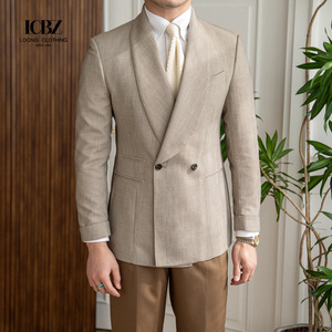 Veste de tailleur formelle pour hommes, sur mesure, en laine et en coton, coupe slim, sur mesure, de haute qualité - Product Image 1