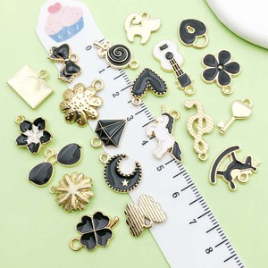 Mixed Black Oil-Splashed Alloy Pendant DIY Jewelry Accessories For Bracelet Making Zinc Alloy Mixed Shapes SN994 - Product Image 3