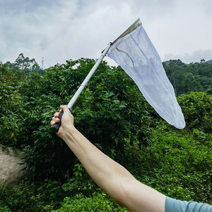 Filet de capture en maille polyester écologique avec poignée zippée détachable et tube en aluminium pour attraper les petits animaux, les papillons, les libellules et les poissons - Product Image 3