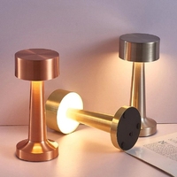 Lampe de table LED tactile rechargeable unique, idéale pour la salle à manger, l'hôtel, le bar, le café, style industriel, veilleuse de chambre, salon