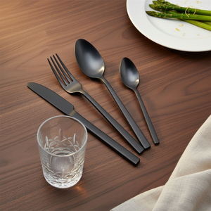 <span class=keywords><strong>Couverts</strong></span> noirs mats, couteau noir fourchette cuillère, ensemble de <span class=keywords><strong>couverts</strong></span> noirs en acier inoxydable - Product Image 2