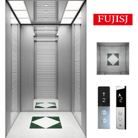 Ascenseur de passagers à traction sans engrenages AC, haute capacité 450-2000 kg, plancher en acier inoxydable et PVC, garantie 1 an, pour appartement résidentiel