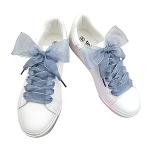 Yrunfeety lacci per scarpe piatti in Chiffon trasparente largo 4CM lacci per scarpe bianchi per donna lacci per scarpe sneakers <span class=keywords><strong>18</strong></span> colori - Product Image 2