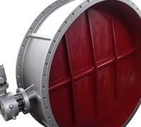 Vanne papillon électrique à double bride en acier au carbone de grand diamètre, motorisée, pour la suppression des gaz de combustion et des poussières dans les centrales électriques et les systèmes CVC