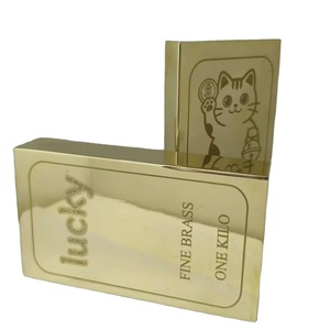 New Price 500G Bright Brass Ingot China Manufacture Polished Mirror Souvenir Customizable Patterns Ingot Brass Bar - Product Image 1
