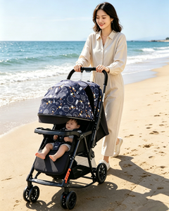 JXB Panoramic Sunroof Thermal Folding Portable Baby Stroller <strong>4</strong>-Wheel Braking Infant <strong>Pram</strong> - Product Image 1