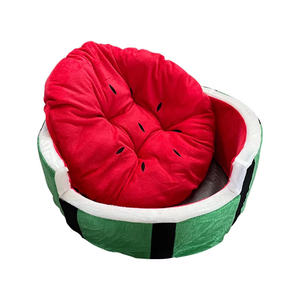 Pet Nest Wassermelone geformt weich bequem bequem warm wasserdicht Schlaf bett für Katzen hund - Product Image 6
