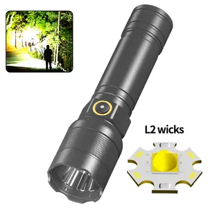 Ultra Bright LED Flashlight L2 LED Lamp Beads IP65 Waterproof Torch Batteries Multi-function Camping Hiking