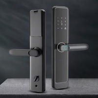 Cerradura Inteligente Tuya con Acceso por Huella Dactilar, Contraseña, Tarjeta y Llave, Compatible con Múltiples Países y Uso Transfronterizo, para Puertas de Madera Sólida