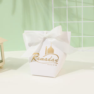 อุปกรณ์จัดงานรอมฎอนและอีดมูบาร็อค ถุงของขวัญกระดาษขายดี พร้อมโบว์ตกแต่ง <span class=keywords><strong>กล่อง</strong></span><span class=keywords><strong>ของขวัญ</strong></span>เทศกาลสำหรับใส่ขนมหวาน - Product Image 5