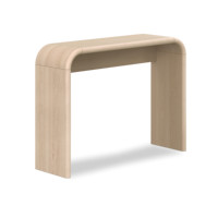Console d'entrée moderne en chêne américain, table d'appoint incurvée personnalisable, meuble de couloir de luxe en bois organique