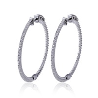 Bijoux Messi Certificat IGI 14k avec diamant de laboratoire de 1,2 mm Boucle d'oreille à clous Boucle d'oreille en diamant Or massif