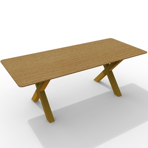 طاولة طعام فاخرة حديثة كلاسيكية صديقة للبيئة بسطح رخامي مستطيل الشكل وأرجل معدنية على شكل X للمطاعم - Product Image 6