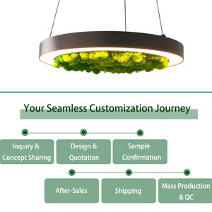 مصباح ديكور حديث لمطعم مقهى فندق منتجع فاخر بهو سقف نبات صناعي موس مصباح LED - Product Image 3