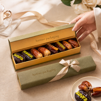 Caja de Regalo de Papel Duro de Lujo con Cinta y Cierre Magnético para Dátiles, Chocolates, Dulces, Nueces, Empaque para Regalos de Boda