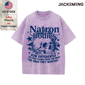 Übergroßes Vintage Retro <span class=keywords><strong>Natron</strong></span> Bodies Blue Skull Streetwear Print T-Shirt USA Lagerbestand Großhandel Y2K Herren Hip Hop Casual - Product Image 2