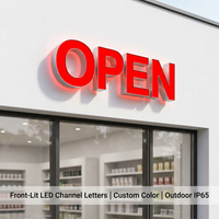 Enseigne lumineuse LED personnalisée en lettres creuses, pleine couleur, avec face en acrylique, pour devanture de magasin, nom d'entreprise, extérieur/intérieur