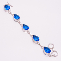 Pulsera de plata de ley 925 con piedras preciosas, joyería de plata con amatista y cuarzo, fabricante de joyería de plata antigua con piedras preciosas