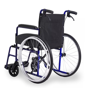 Fauteuil roulant manuel léger en acier KSM-203P avec grandes roues arrière pour utilisation en extérieur sur surfaces accidentées, fabricant OEM de rollators - Product Image 6