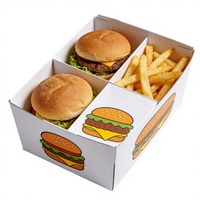Boîtes de livraison de fast-food pour hamburgers et frites, qualité alimentaire, personnalisables avec logo, écologiques, biodégradables, pliables, finition mate, vente en gros